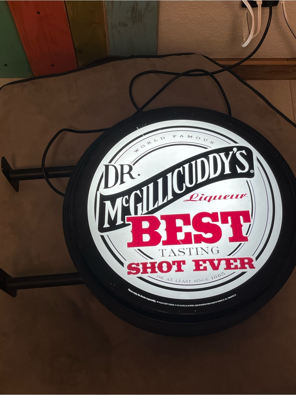 Dr. McGillicuddy's BEST Red and White Wall Sign, LED light up
